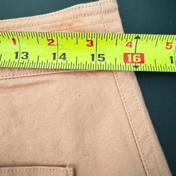 Madewell A Line Zip Up Skirt Mini Mid Rise Patch Pocket Fringe Hem Pink Size 8 - Picture 9 of 10